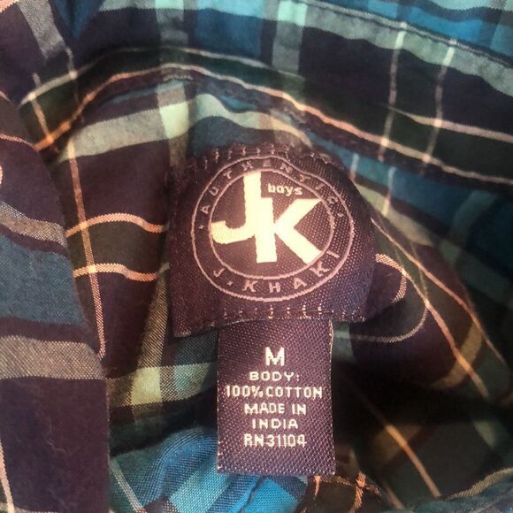 Blue Plaid Button‎ Down Long Sleeve Casual Shirt - Picture 7 of 11